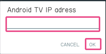 Notifications for Android TV IPアドレス MANUAL SETUP
